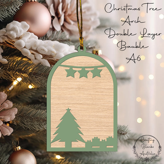 Christmas Tree • Arch Double Layer Bauble • A6