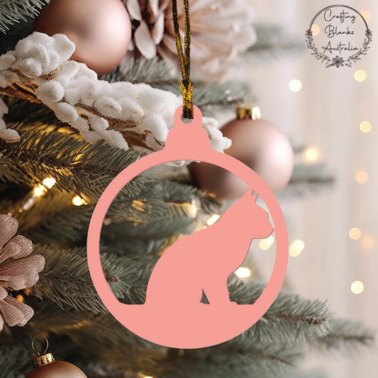Cat • Cutout Bauble Shape • 100mm