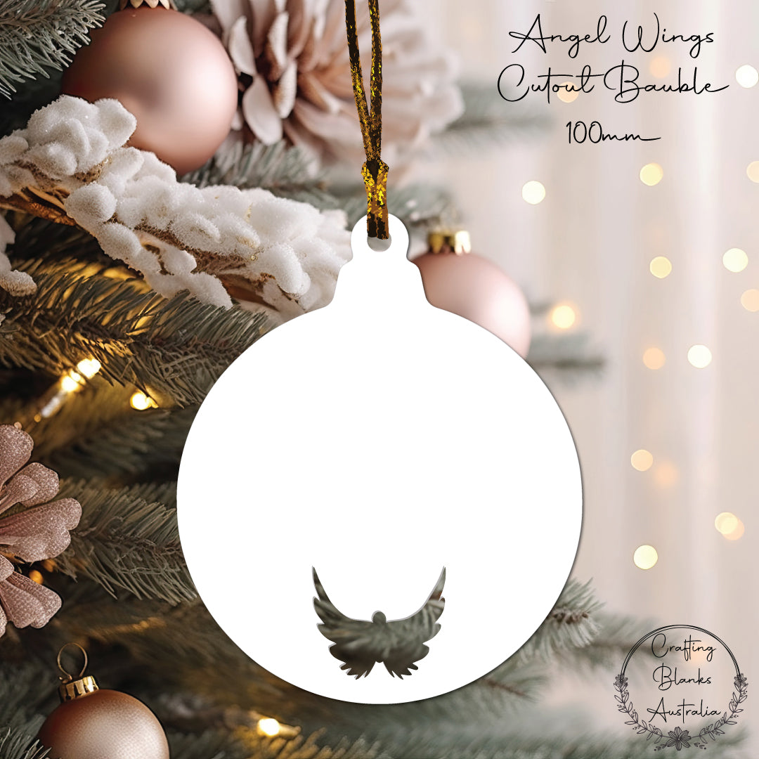 Angel Wings • Cutout Bauble Shape • 100mm