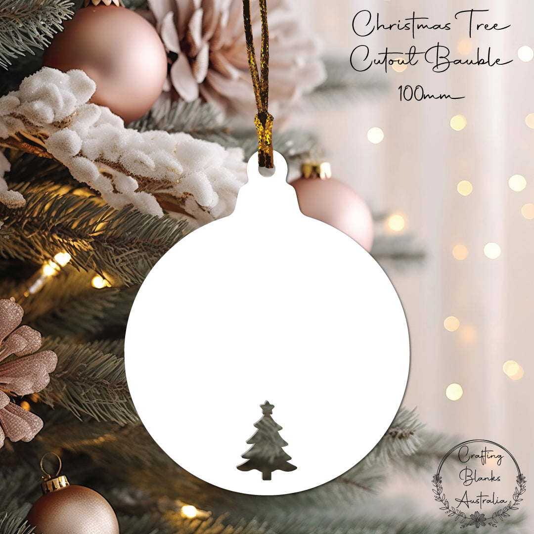 Christmas Tree • Cutout Bauble Shape • 100mm