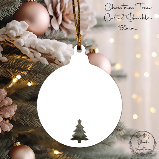 Christmas Tree • Cutout Bauble Shape • 150mm