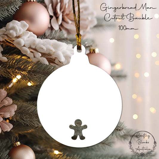 Gingerbread Man • Cutout Bauble Shape • 100mm