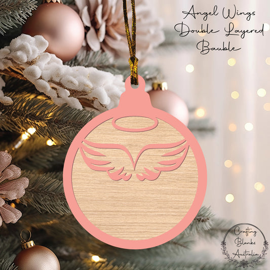 Angel Wings • Theme Bauble • Double Layer