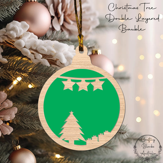 Christmas Tree • Theme Bauble • Double Layer