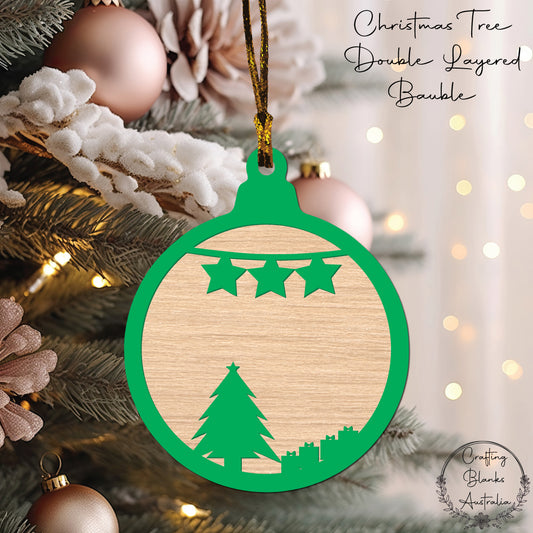 Christmas Tree • Theme Bauble • Double Layer