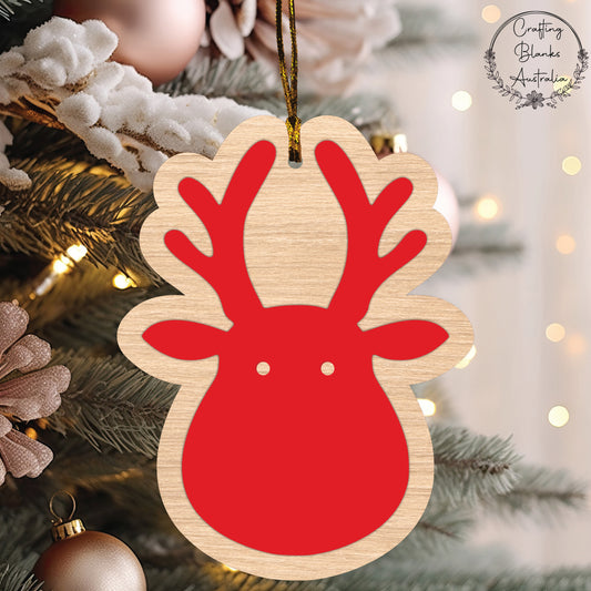 Reindeer Head • Double Layer • Bauble