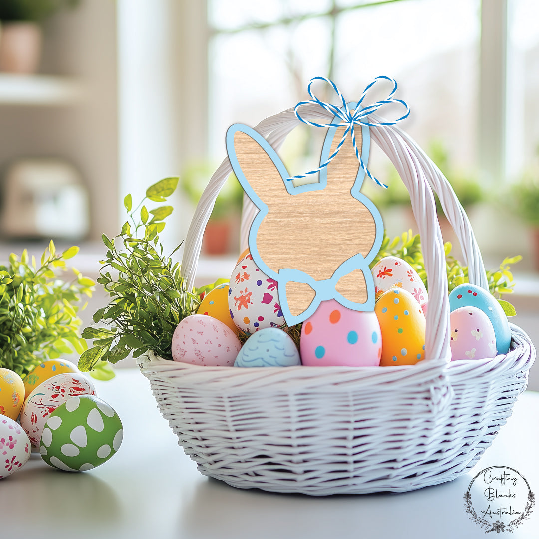 Bunny With Bow Tie • Blank Tag • Double Layer