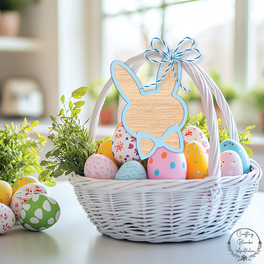 Bunny With Bow Tie • Blank Tag • Double Layer