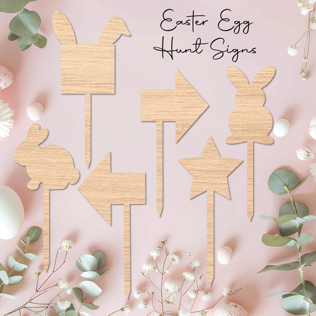 Easter Egg Hunt Signs • Blank Shapes • Set of 6