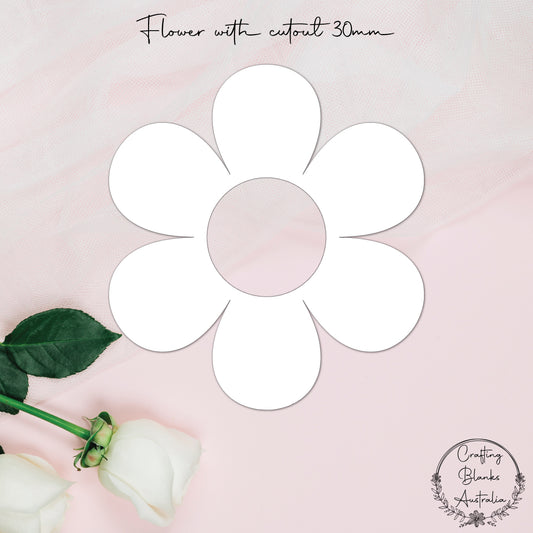 Flower With Cutout • Blank Shape • 30mm