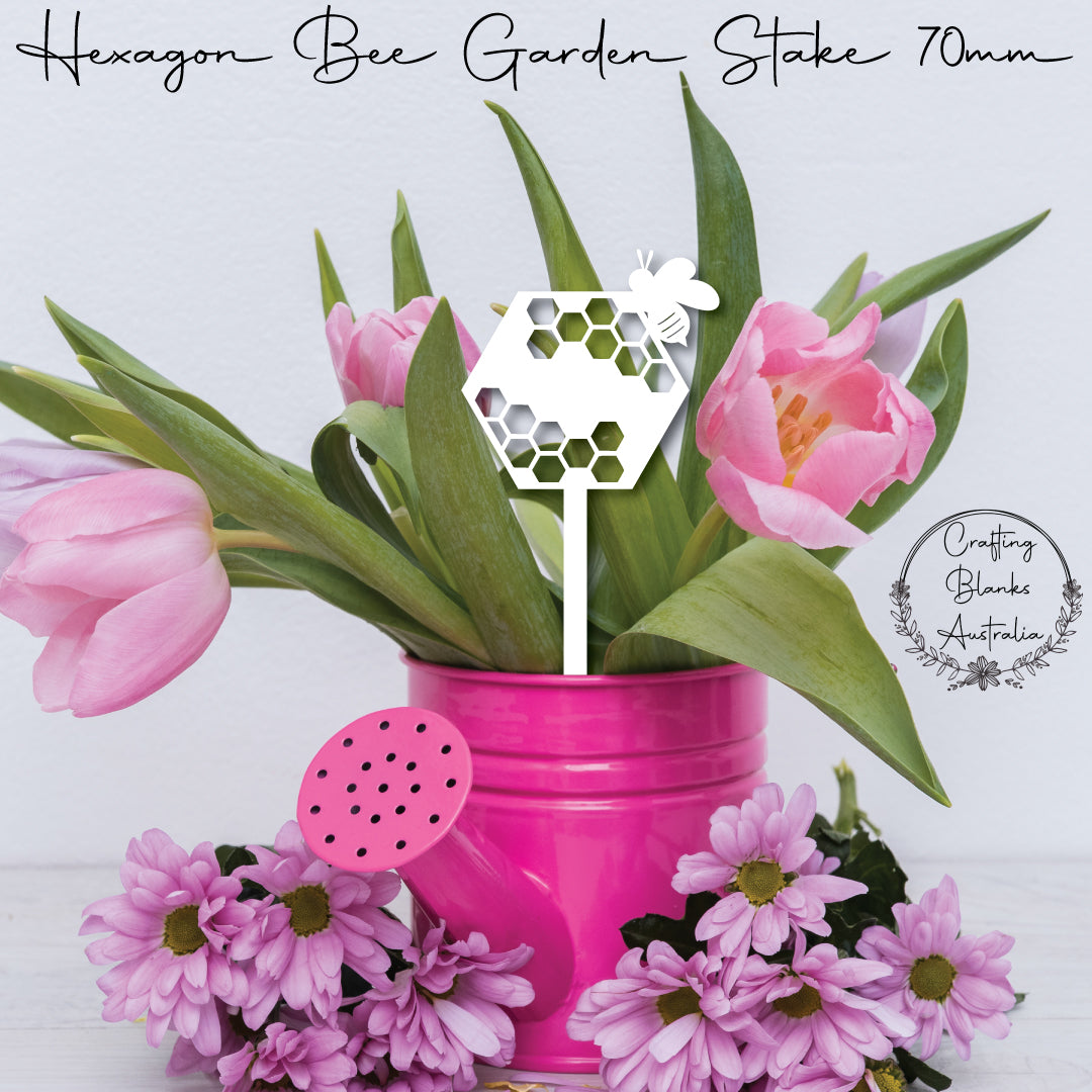 Hexagon Bee • Garden Stake • 70mm