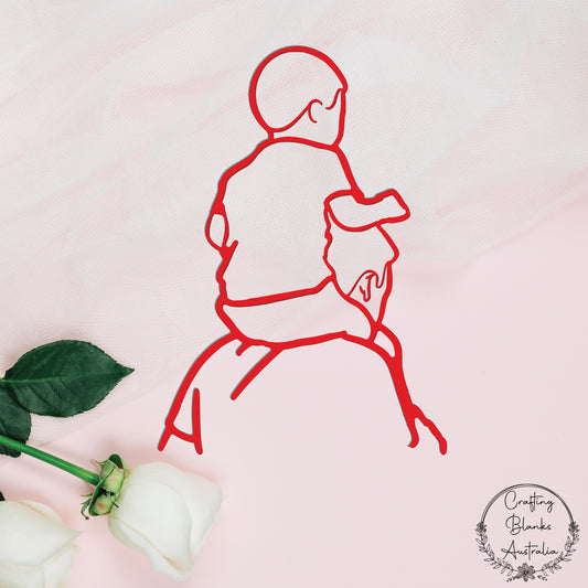 Dad With Child On Shoulders • Line Art • 100mm