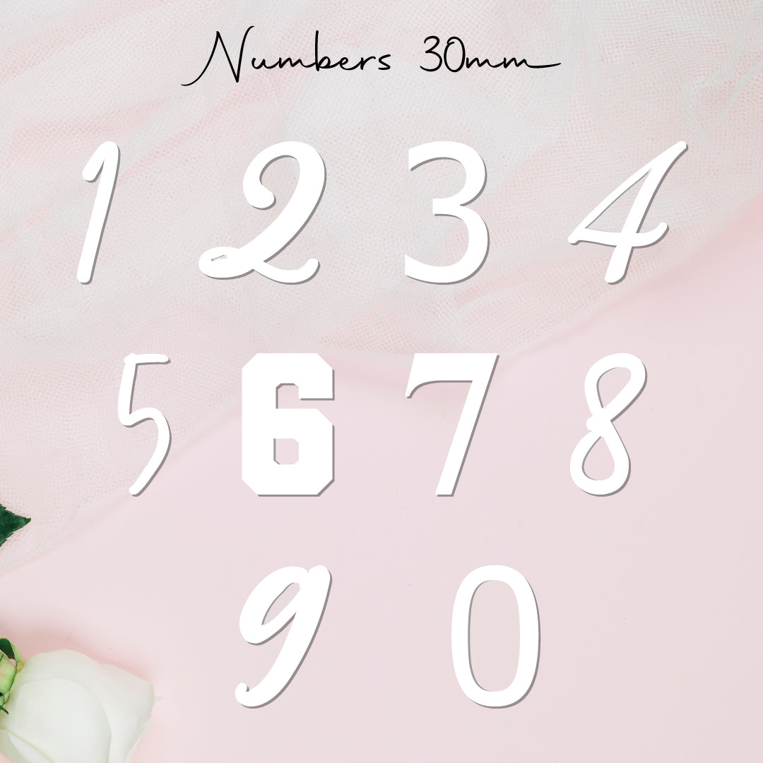 Single Numbers • Blank Shape • 30mm