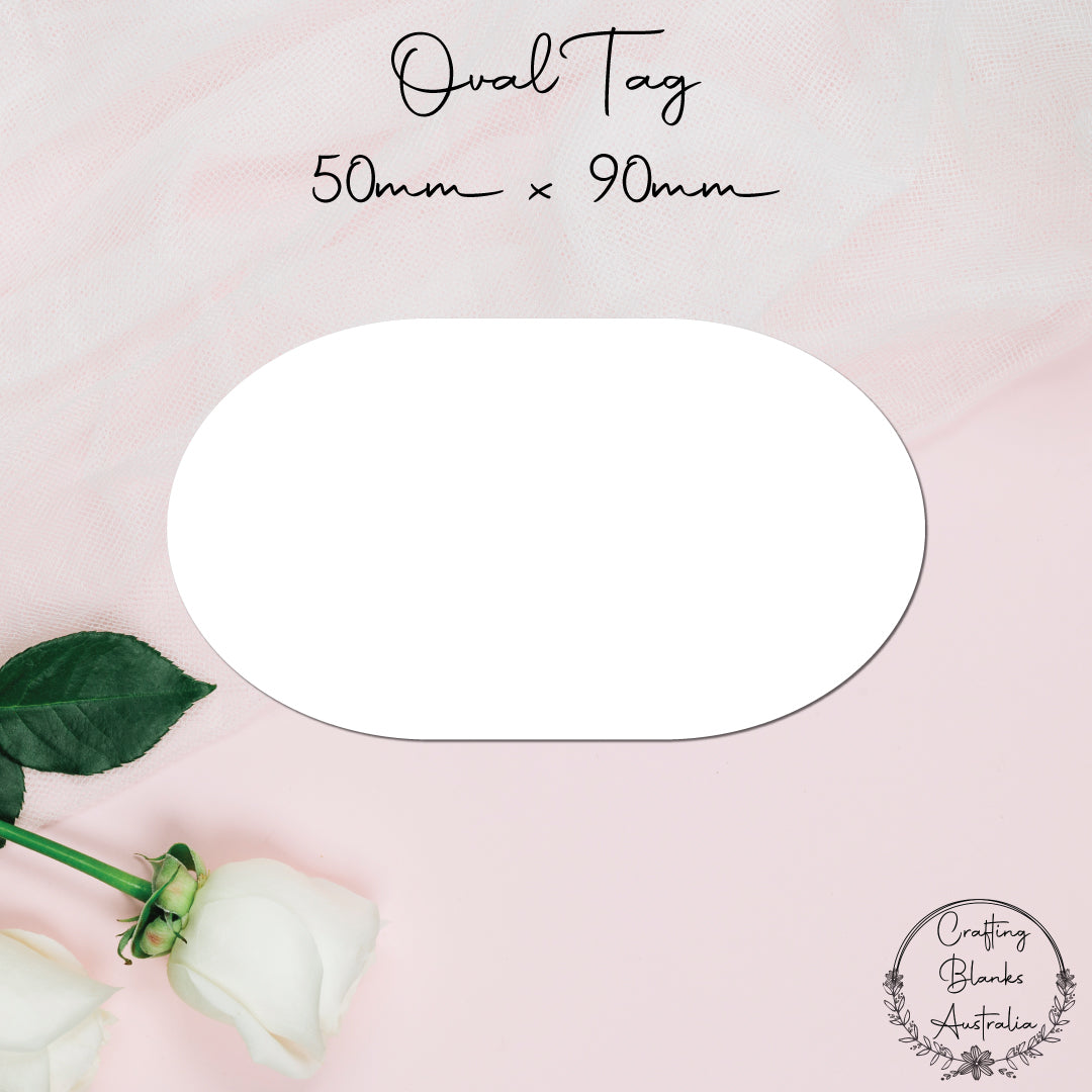 Oval • Blank Tag • Placecard • 50mm x 90mm