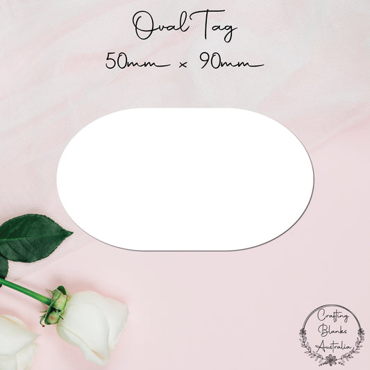 Oval • Blank Tag • Placecard • 50mm x 90mm