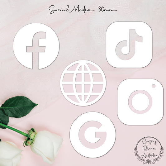 Social Media Icons • Blank Shapes • 30mm