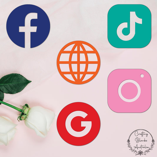 Social Media Icons • Blank Shapes • 30mm