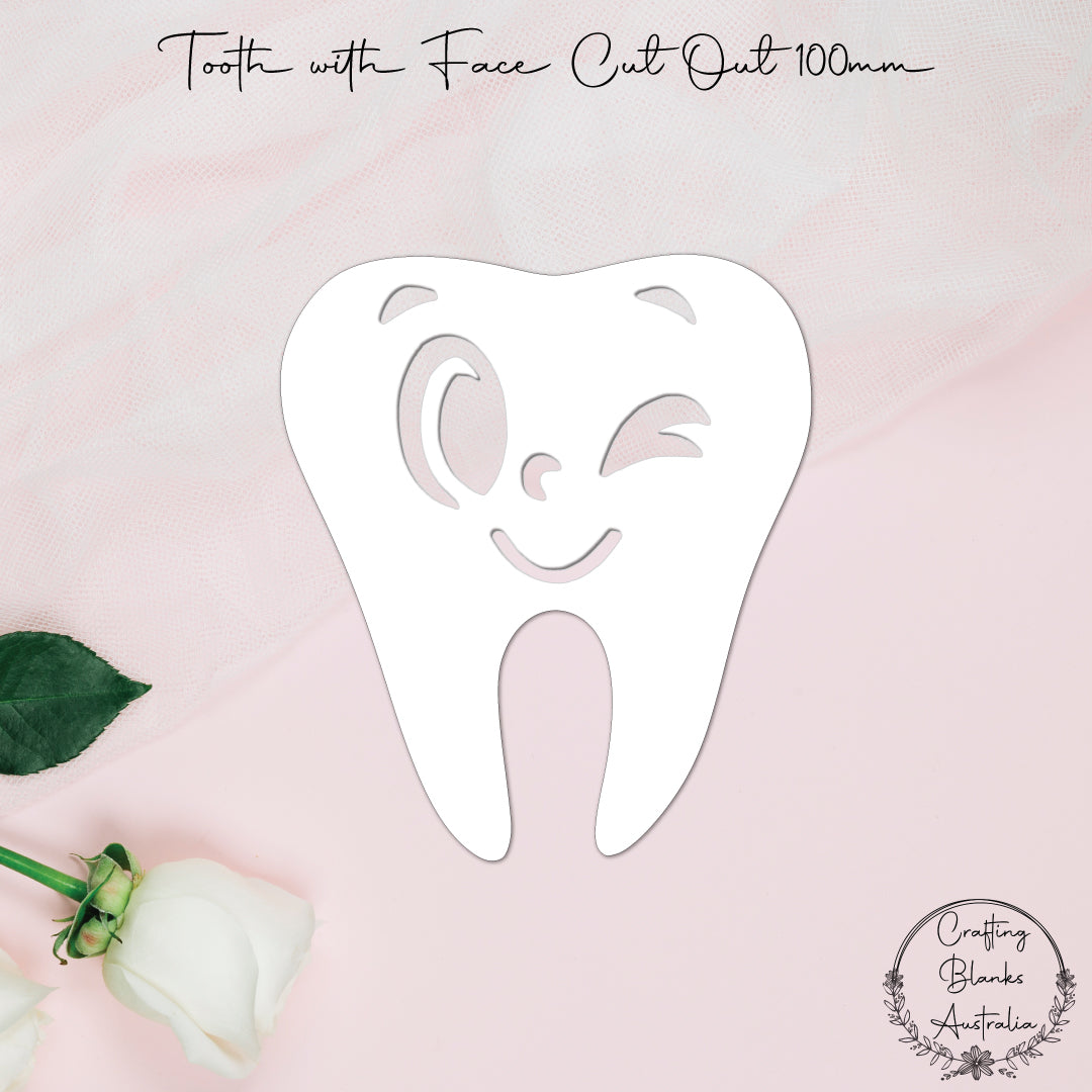 Tooth With Face Cut Out • Blank Shape • 100mm