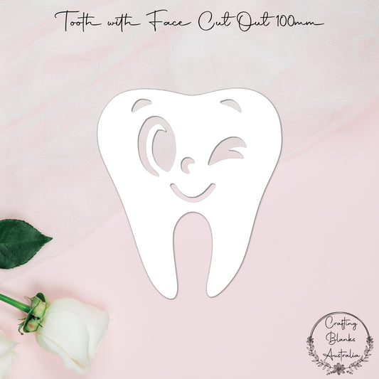 Tooth With Face Cut Out • Blank Shape • 100mm