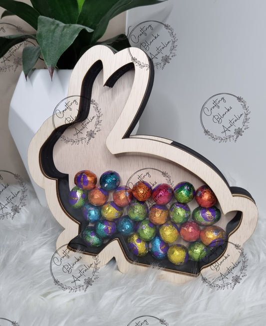 Sitting Bunny shape Chocolate egg drop/Money box