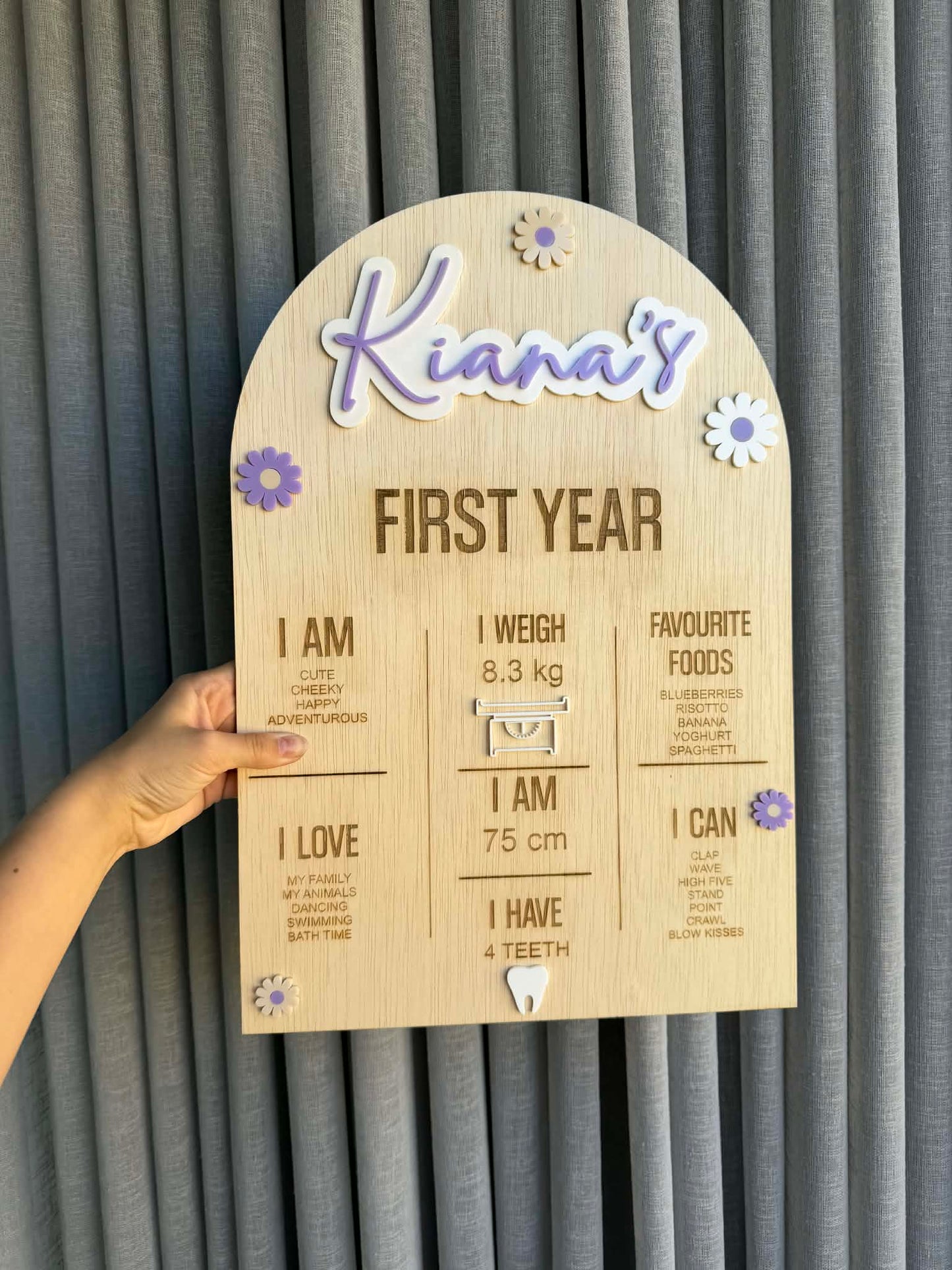 First Year Daisy • Milestone Achievement Board• Custom