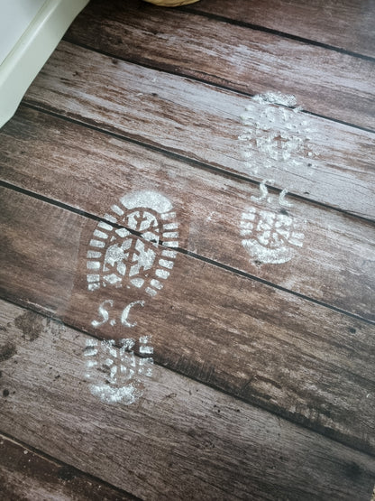 Stencil • Footprints • Santa