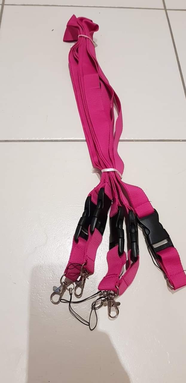 BANDANA Fabric Lanyard Pink Bandana Badge Holder Pink -  Australia