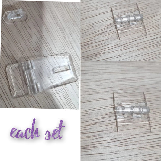 Acrylic hinges and latch set