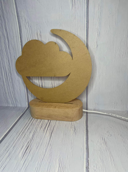 Moon & Cloud • Blank Shape • Night Light
